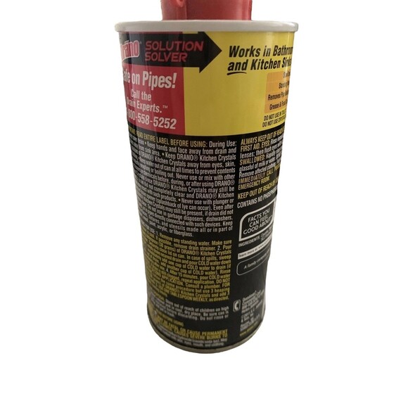 Drano Crystals Professional Strength Clog Remover Drain Cleaner, 18 oz - Picture 2 of 2